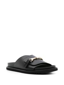 Doucal's Slippers met logo gesp - Zwart