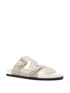 Jimmy Choo Fayence metallic slippers - Beige