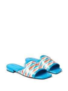 Jimmy Choo Nako diamond-print slides - Blauw