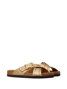 Valentino Garavani Slippers met gekruiste bandjes - Goud