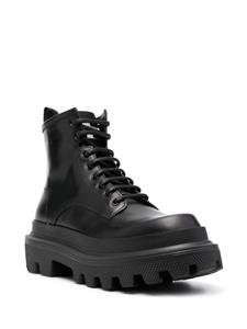Dolce & Gabbana Leren veterlaarzen - Zwart