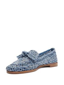Alexandre Birman Raffia Penny woven loafers - Blauw
