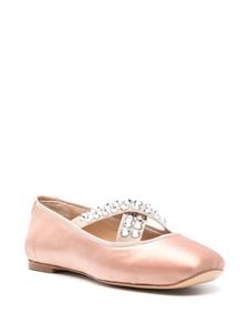 Casadei Ballerina's verfraaid met stras - Beige