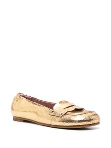 Premiata Gekreukte leren ballerina's - Goud