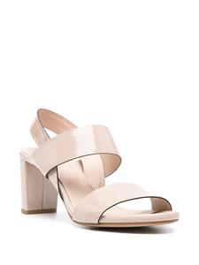 Del Carlo 75mm patent leather sandals - Beige