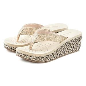 Venice Beach Badslippers Sandaal, pantoffel, badslipper met versierde sleehak VEGAN