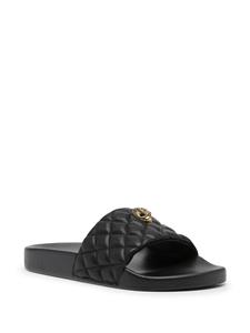 Kurt Geiger London Meena Eagle gewatteerde slippers - Zwart