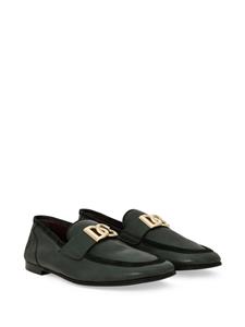 Dolce & Gabbana logo-plaque leather loafers - Groen