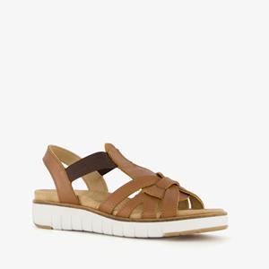 Hush Puppies leren dames sandalen cognac