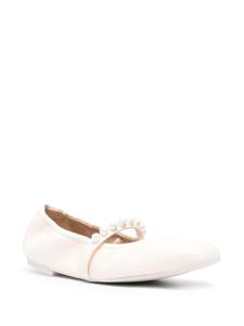 Stuart Weitzman Goldie leren ballerina's - Beige