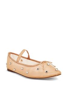 Loeffler Randall Leonie ballerina's verfraaid met kristallen - Beige