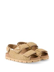 Prada Sandalen met logoplakkaat - Beige