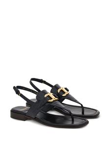Ferragamo Gancini leren klompen - Zwart