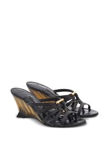 Ferragamo Gancini sandalen met sleehak - Zwart