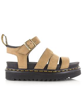 Sandalen met sleehak Dr. Martens Blaire Savannah Tan Tumbled Nubuck
