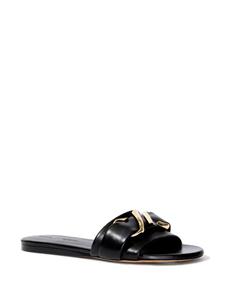 Proenza Schouler Leren slippers met monogram - Zwart