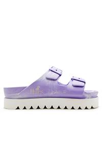 Thies 1856 Damen vegan Plateau Sandale Ecofoam Zweifarbig Weiß Lavendel