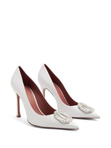 Amina Muaddi Camelia 105mm satin pumps - Wit