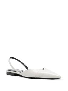 Victoria Beckham V Cut leather ballerina shoes - Wit