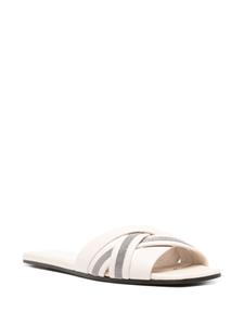 Brunello Cucinelli Monili chain-detail leather sandals - Beige