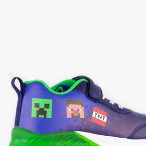 Minecraft kinder sneakers met lichtjes blauw