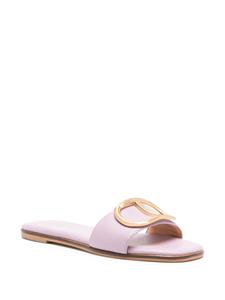 TWINSET logo-plaque leather slides - Paars