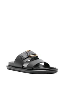 Moncler Bell leather slides - Zwart