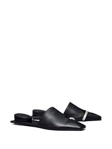 Tory Burch Geperforeerde leren slippers - Zwart