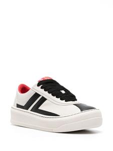 Lanvin panelled leather sneakers - Wit
