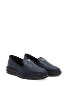 Giuseppe Zanotti logo-plaque leather loafers - Blauw