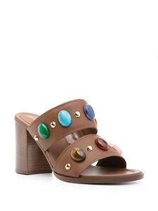 Gianvito Rossi 90mm beaded leather mules - Bruin