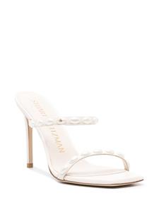 Stuart Weitzman 100mm leather mules - Beige