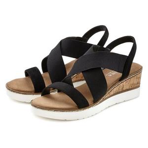 Lascana Sandaaltjes Sandaal, zomerschoen met sleehak en elastische bandjes VEGAN