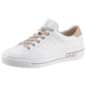 Rieker Plateausneakers met metallic-kleuraccenten, vrijetijdsschoen, halfhoge schoen, veterschoen