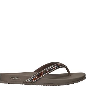 Skechers Arch Fit Meditation Glam Gal VEGAN Slipper Dames Taupe