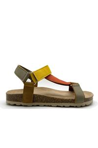 Thies 1856 Damen vegan Sandalen Eco Bio Trek Vegan Multi Earth Gelb & Grün