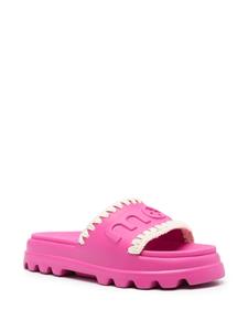 Mou Eva slippers met logo-reliëf - Roze