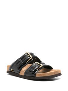 Valentino Garavani Fussfriend leren slippers met dubbele band - Zwart