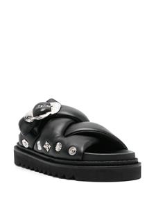 Toga Virilis Gewatteerde leren sandalen - Zwart