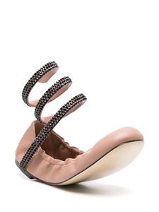 René Caovilla Cleo leather ballerina shoes - Roze