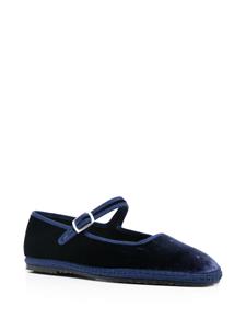 Scarosso Petra fluwelen ballerina's - Blauw