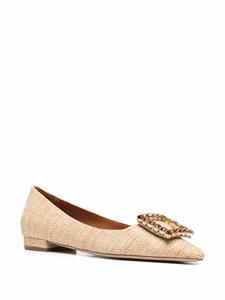 Roberto Festa Cassina ballerina's met kristallen gesp - Beige