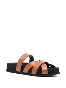 NEOUS Leren sandalen met bandjes - Bruin