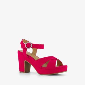 Blue Box dames sandalen met hak fuchsia roze