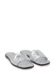 Alexander McQueen Seal Flat Slide Sandal - SILVER