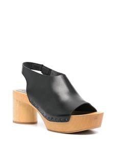 ISABEL MARANT 30mm leather clogs - Zwart