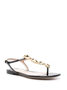 TOM FORD Titan sandalen met krokodillenleer-effect - Zwart