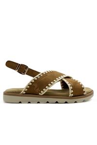 Thies 1856 Damen vegan Sandale Rec Soft Woven Tobacco Braun