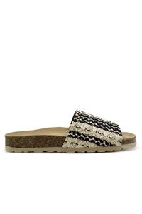 Thies 1856 Damen vegan Slide Eco Boho Pool Taupe