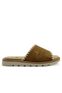 Thies 1856 Damen vegan Slide Rec Soft Woven Tobacco Braun